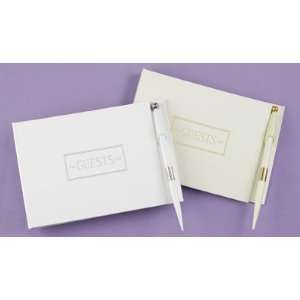  Ivory Small Guest Book w/Pen   Personalized. Office 