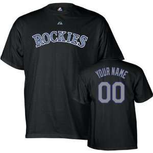   Rockies Custom Name and Number T Shirt (Black): Sports & Outdoors
