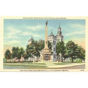  1940s Vintage Postcard Knox County Court House   Vincennes 