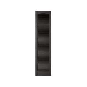   Brown L5 Louvered Vinyl Exterior Shutters (Pair)