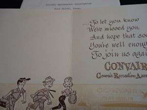 1959 CONVAIR Vintage Greeting Card FORT WORTH TX B 58  