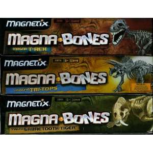   Magnabones T rex, Triceratops, Sabertooth Set Toys & Games