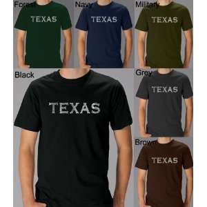  Texas Shirt Small   Created Using the Most Popular Cities in Texas