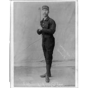 Left fielder Fry,standing in St. Joseph uniform,holding bat,c1899