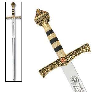  Medieval Barbarossa Sword w/ Plaque: Sports & Outdoors