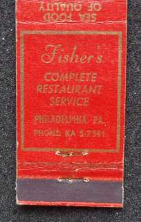 1940s? Matchbook Fishers Restaurant 3545 N. Broad St. Philadelphia PA 