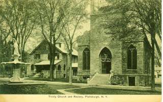 Plattsburgh,NY. The Trinity Church and Rectory 1913  