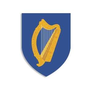   Coat Arms Celtic Harp on Blue Shield Shaped Sticker: Everything Else