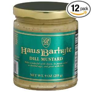 Haus Barhyte Mustards Dill Mustard, 9 Ounce Jars (Pack of 12)