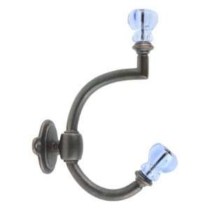  Ice Blue Glass & Oil Rubbed Bronze Coat Hook: Office 