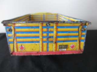 Vintage Marx Inter City Delivery Service Tin Toy Stake Truck  