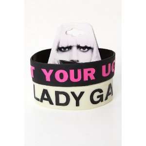  Lady Gaga Your Ugly Glow In The Dark Rubber Bracelet 2 Pack Jewelry