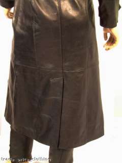 LEATHER TRENCH COAT Full Length BLACK Blade Gothic 2XL  