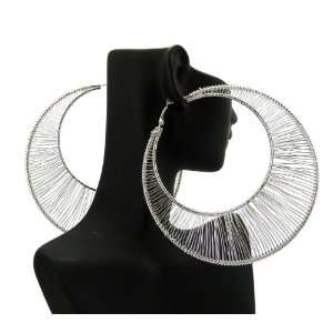 Basketball Wives Round Multi Metal Thread Earring Silver HE1163RH