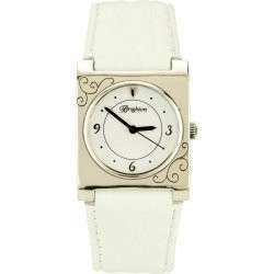 NWT $95 BRIGHTON Traverse White Croco Italian Leather Watch  