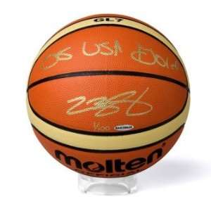  Lebron James Signed Molten USA Basketball 08 Gold UDA 