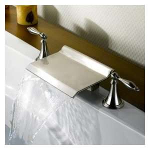   Nickel Brushed Waterfall Widespread Bathtub Faucet: Home Improvement