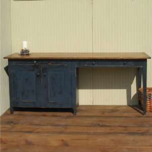  Painted Pine TV Stand   Desk Combo: Home & Kitchen