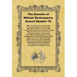   10cm) Art Greetings Card Shakespeare Sonnet Number 76: Home & Kitchen