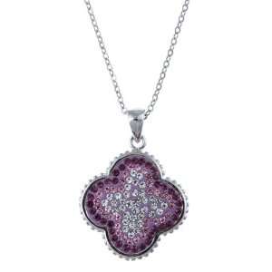 La Preciosa Sterling Silver Multi colored Crystal Necklace