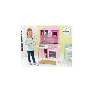    KidKraft Home Cookin Pink Wooden Kitchen Play Set: Toys & Games