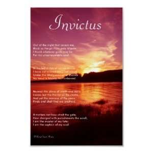  Invictus Inspirational Poem Print