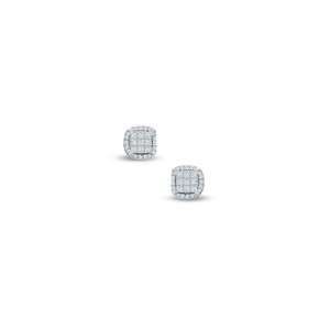 ZALES Princess Cut Diamond Outline Earrings in 14K White Gold 7/8 CT 