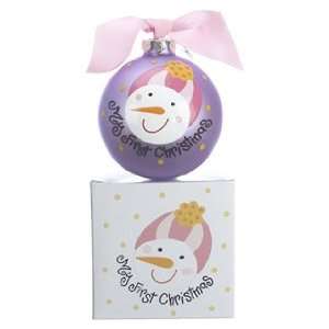  Personalized Frosty Pink Christmas Ornament: Home 