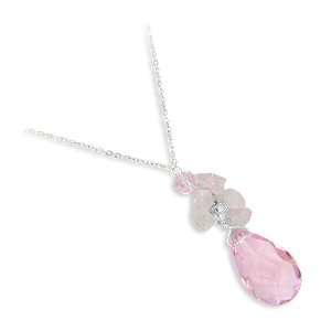  Teardrop Pink Bead Necklace Jewelry