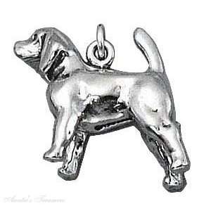  Sterling Silver 3D Beagle Dog Breed Charm: Jewelry