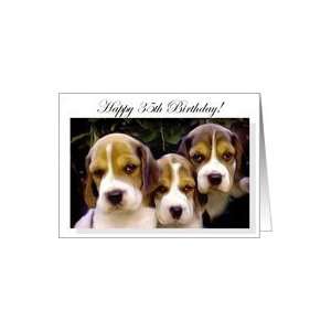 Happy 35th Birthday Beagle Puppies Card: Toys & Games
