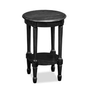  Round Fluted Black End Table (Slate) (21H x 14.5W x 1 