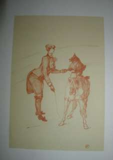 FINE TOULOUSE LAUTREC LITHOGRAPH PRINT EQUESTRIAN LADY  