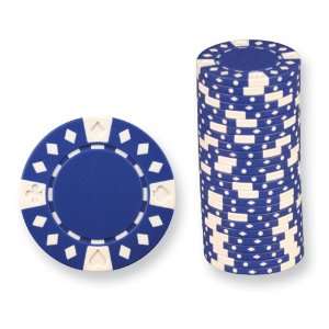  Roll of 25 Blue and White ABS Poker Chips Jewelry