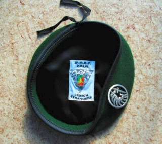 BERET + BADGE 2nd REP   FRENCH FOREIGN LEGION ETRANGERE  