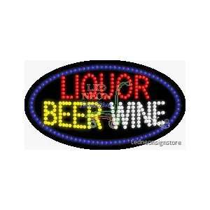 Liquor Beer Wine LED Business Sign 15 Tall x 27 Wide x 1 Deep