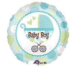 BABY BOY BUGGY CARRIAGE Shower Balloons Decorations  