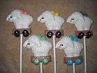 Chocolate Baby Shower Rattle Sheep Lamb Wagon Animal Lollipop Favors 