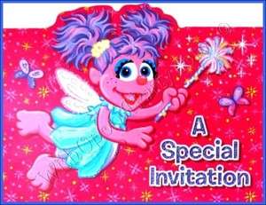 Sesame Streets Abby Cadabby Birthday Party Invitations  