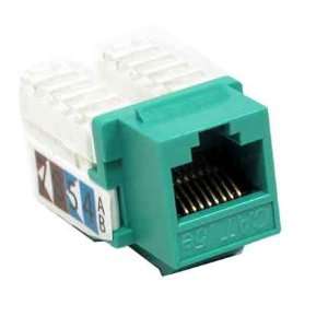  SF Cable, CAT5e Tooless Keystone Jack Green Color 