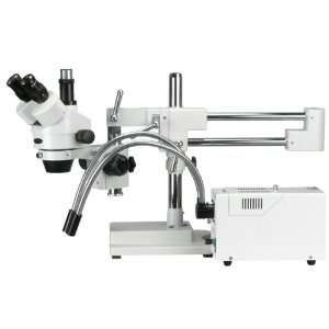   Boom Zoom Microscope with Fiber Optic Dual Gooseneck Illuminator