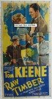 RAW TIMBER 1937 VINTAGE 3 Sheet Movie Poster Tom KEENE  