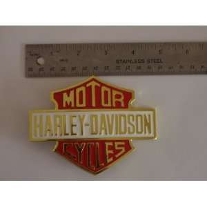  RED WHITE AND GOLD HARLEY DAVIDSON BELT BUCKLE: Everything 