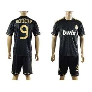  thai quality real madrid 11/12 #9 benzema pepe black away 