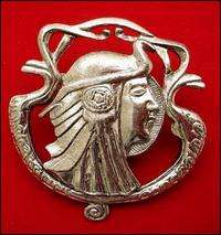 Antiqued Silver Toga Pin