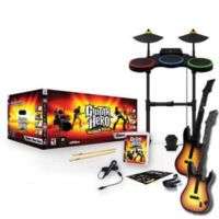 PS3 Guitar Hero WORLD TOUR BAND KIT Set w/2 GUITARS drums mic game 