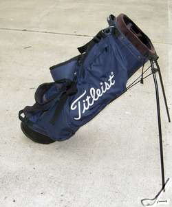 Titleist Stand Double Strap Carry Golf Bag Navy & White EUC  