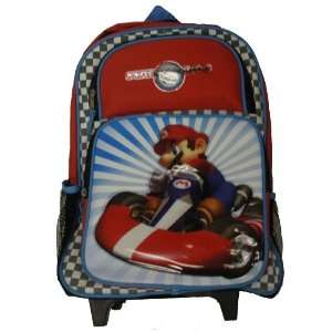    Mario Kart Wii Rolling Backpack   Red and Blue: Toys & Games
