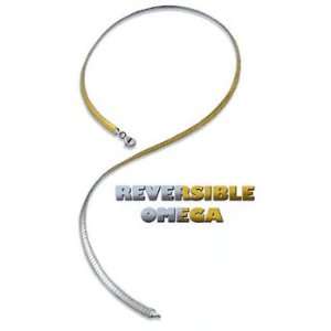   Tone Gold 3MM Wide High Polished Reversible Omega Necklace Jewelry