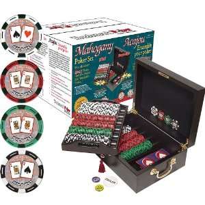  Holdems BestT 500 CLAY Filled Poker Chip Set w/Mahogany 